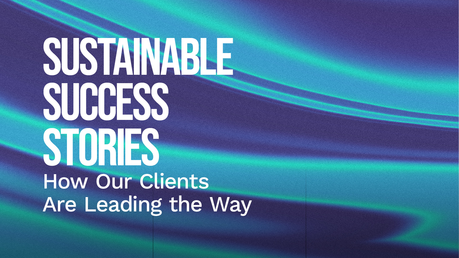 SUSTAINABLE SUCCESS STORIES - How Our Clients Are Leading the Way